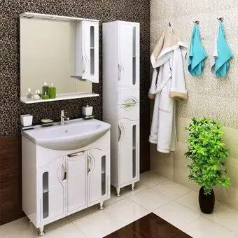 Runo Тумба с умывальником Runo Толедо 75 + Стиль 75 (напольная) – изображение в каталоге