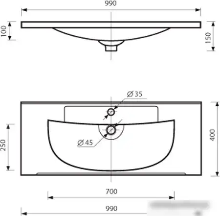 Умывальник Misty Evva 99 Р-Евв14100-Д - фото товара