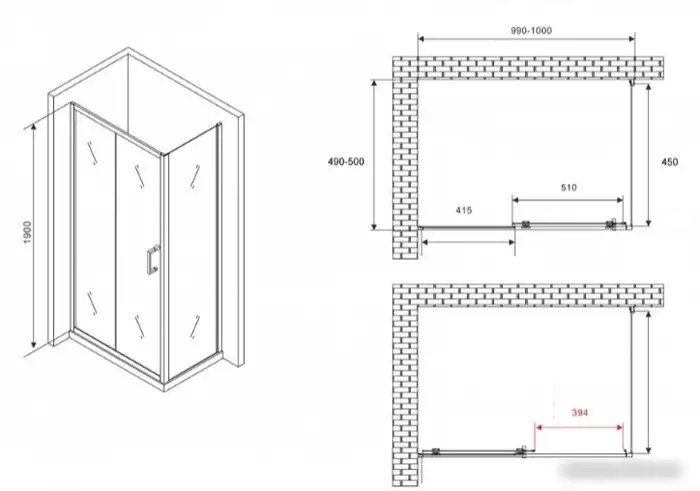 Душевой уголок Abber Schwarzer Diamant AG30100B5-S50B5 - фото товара
