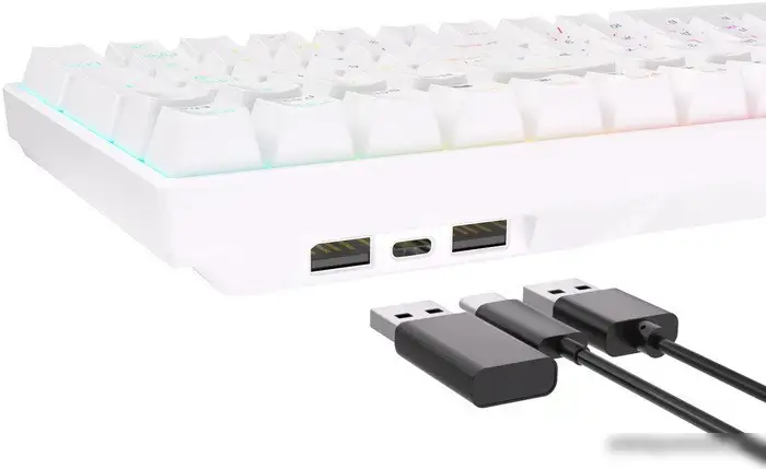 Клавиатура Royal Kludge RK100 RGB (белый, RK Red) – фото товара