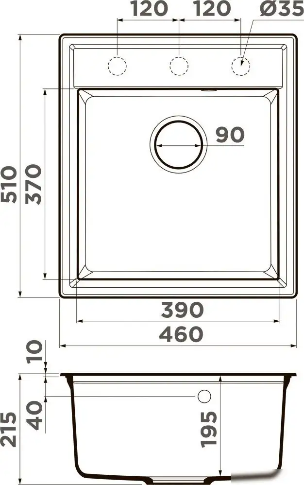 Кухонная мойка Omoikiri Daisen 46 WH (белый) - фото товара