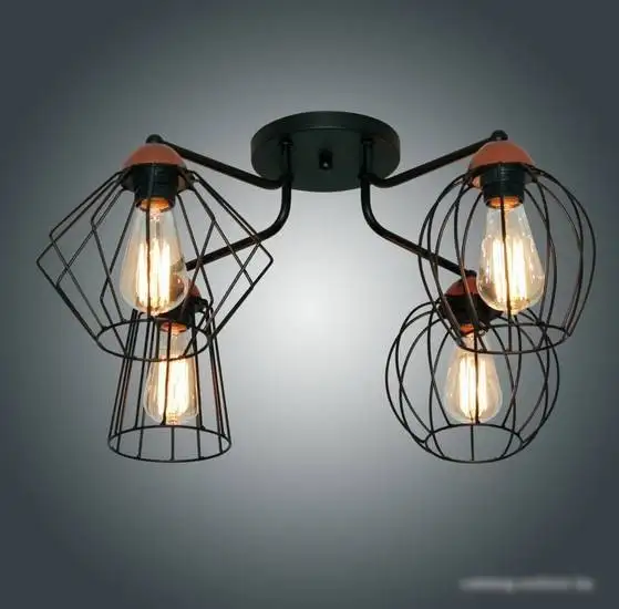 Люстра средней высоты Элетех Конти 141 НПБ 01-4х60-127 Е27 1005405027 (черный муар/медь) – фото товара