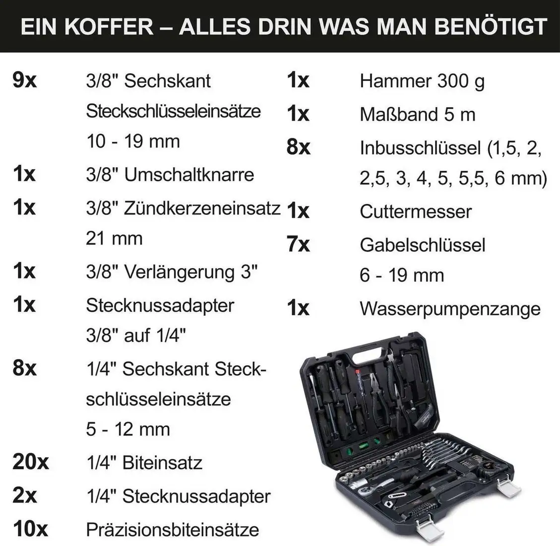 Набор домашнего мастера Scheppach WZB120-BE 58093069944 (97 предметов) – фото товара