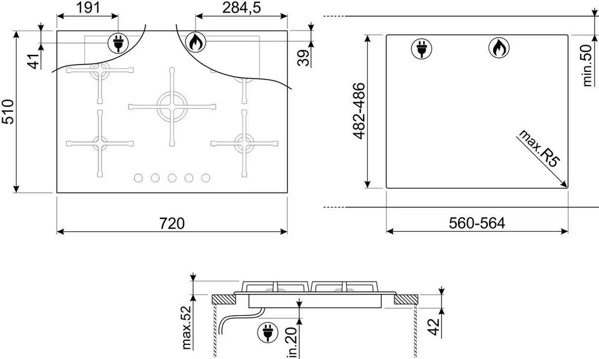 Варочная панель Smeg PV275B - фото товара