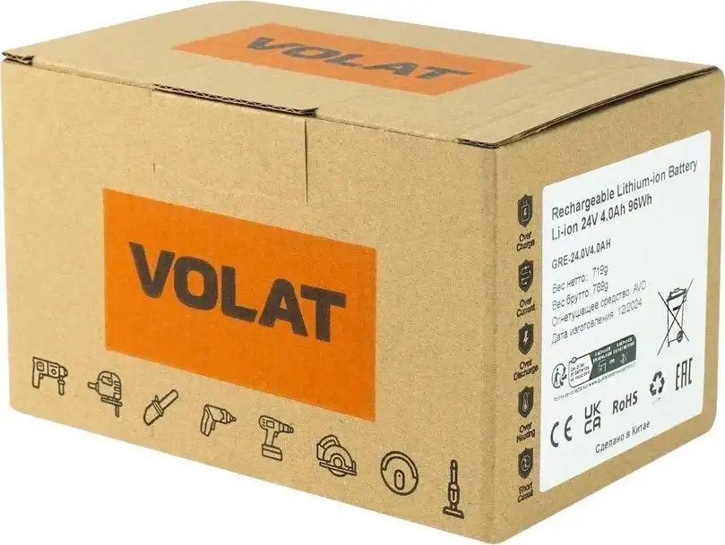 Аккумулятор VOLAT VT-GRE-24-4 (24В/4 Ah) – фото товара