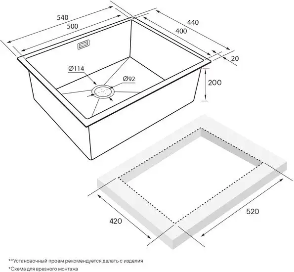 Кухонная мойка Paulmark PM215444-BS - фото товара