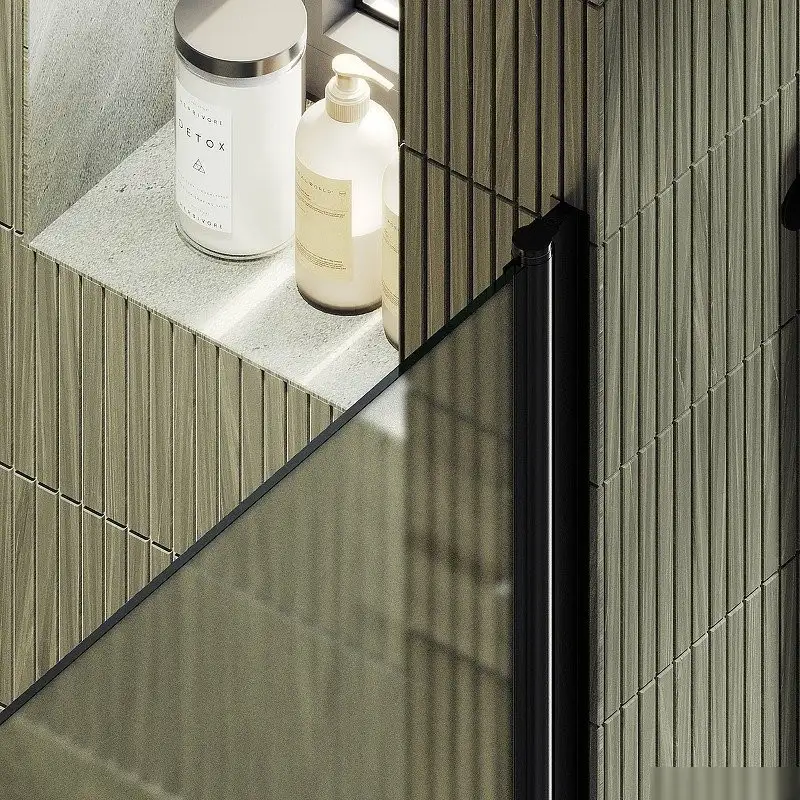 Душевая дверь MaybahGlass 198x60 MGD-802-6 (сатин стекло/черный) - фото товара