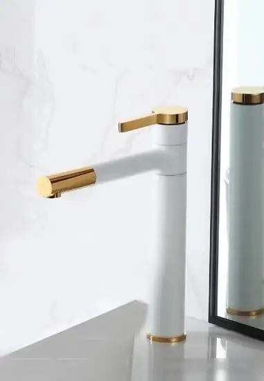 Смеситель Rea Smart REA-B8400 (белый/золотой) - фото товара