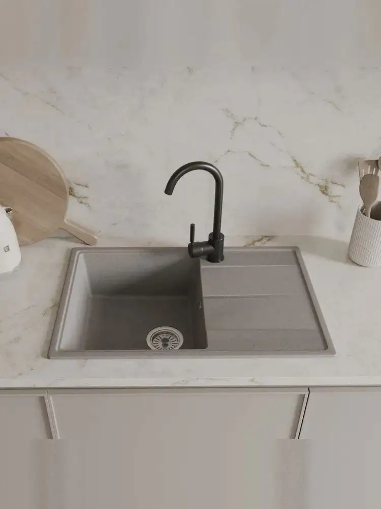 Кухонная мойка Teymi Hanna Smart 74х48 T120118 (серый матовый) - фото товара