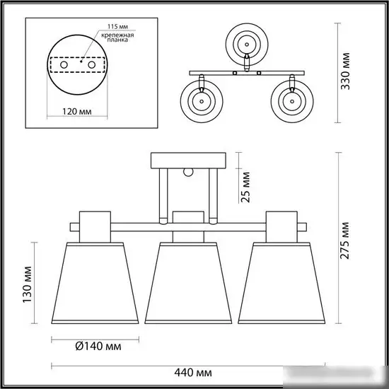 Люстра средней высоты Lumion Gretchen 5219/3C – фото товара
