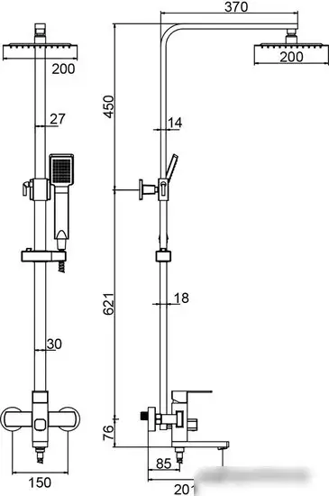 Душевая система Ledeme L2433B - фото товара