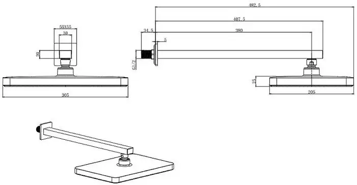 Верхний душ Aquatek AQ2081CR - фото товара