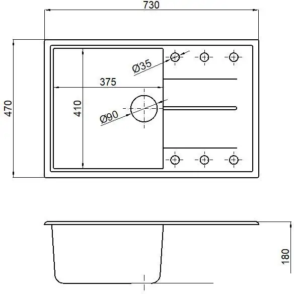 Кухонная мойка Marblan Magnum R (оникс) - фото товара
