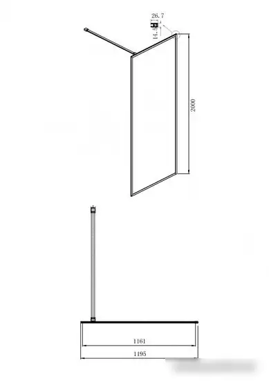 Душевая стенка Ambassador Walk-In 120x200 15032216 - фото товара