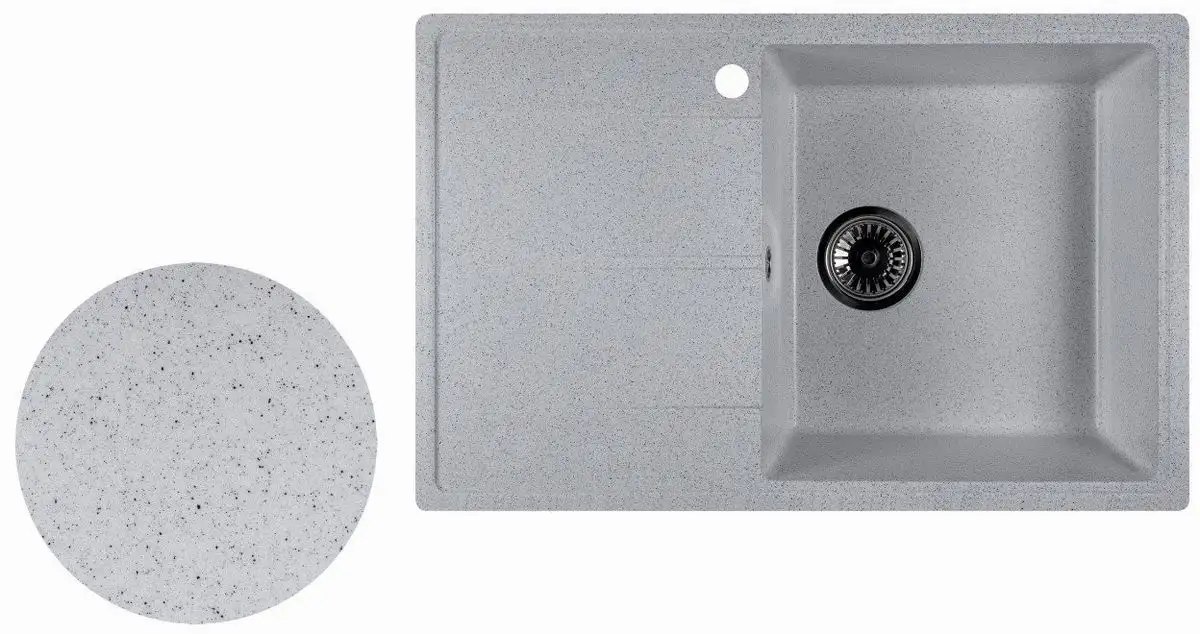 Кухонная мойка Marblan Magnum R (серый, с сифоном) - фото товара