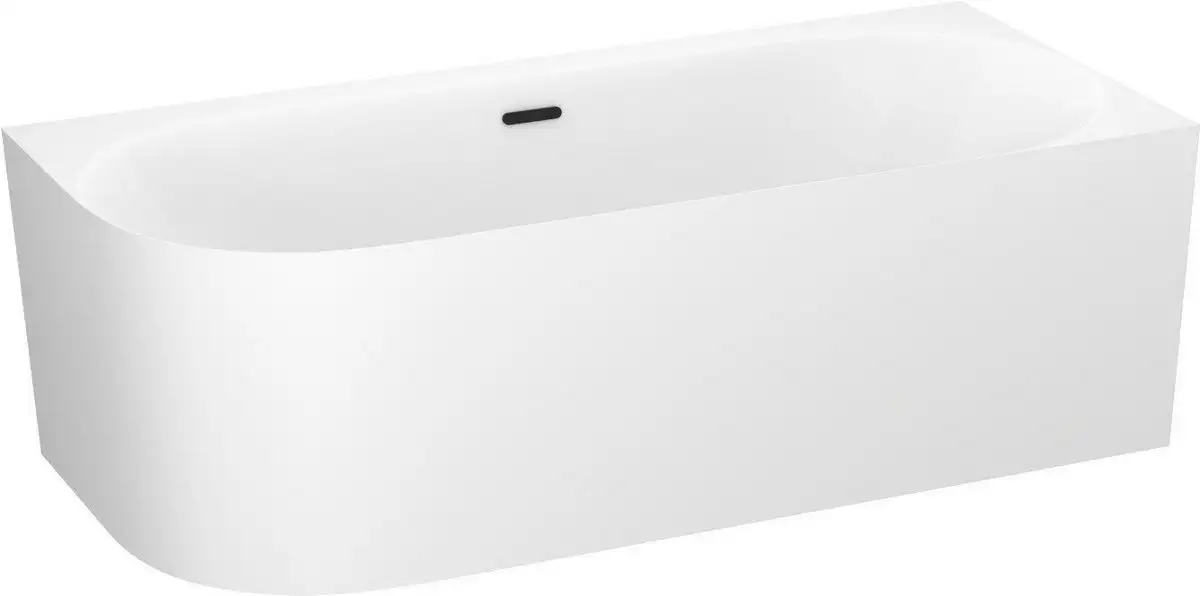 Ванна Wellsee Collaro 180x80 28910603R (пристенная ванна (правая) белый глянец, экран, ножки, сифон-автомат матовый черный) - фото товара