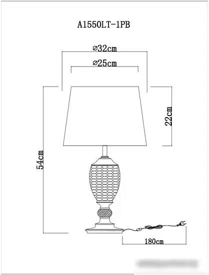Настольная лампа Arte Lamp Radison A1550LT-1PB – фото товара