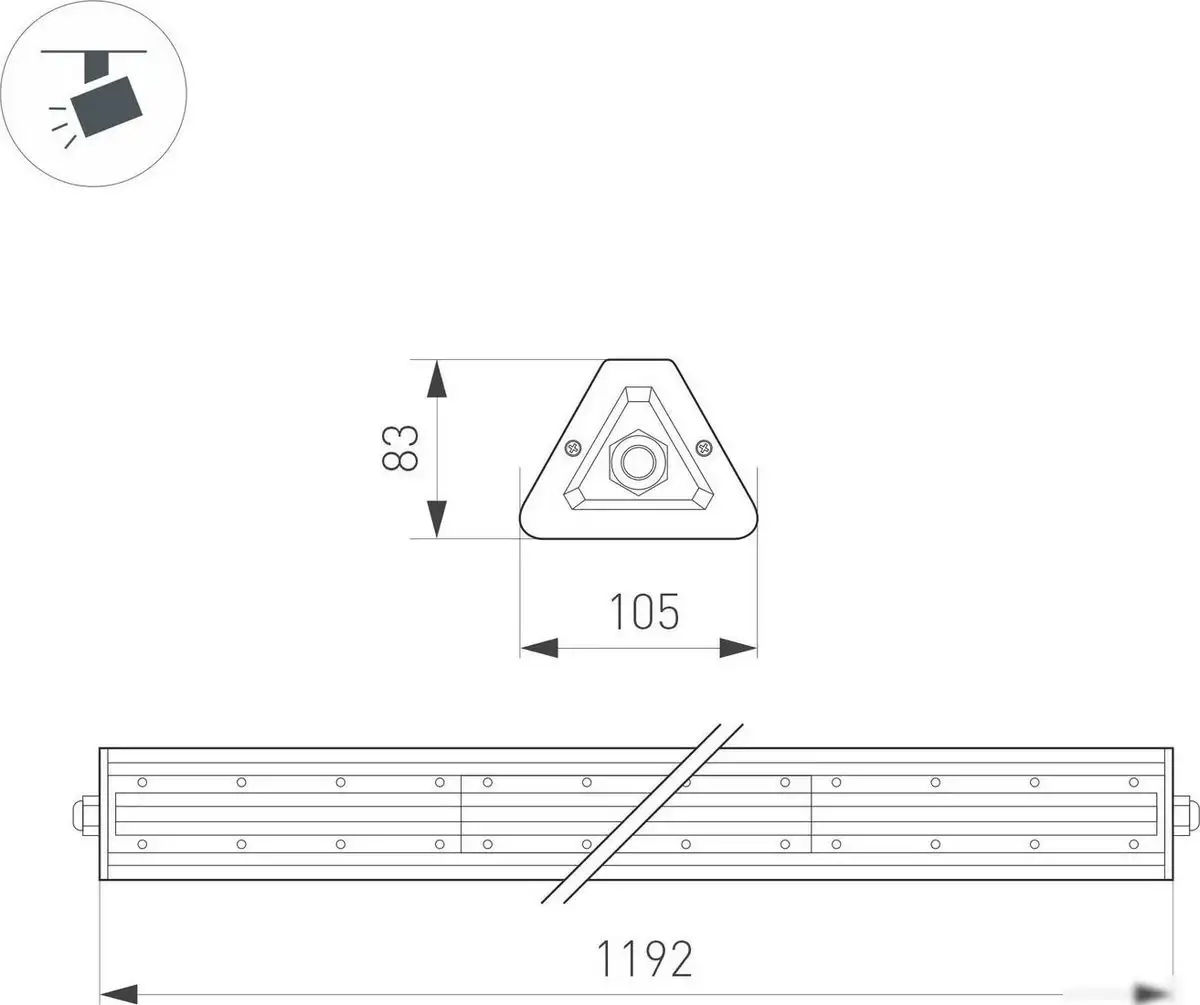 Линейный светильник Arlight SP-LAGERN-L1200-200W Day5000 WH 50х90deg 052021 – фото товара