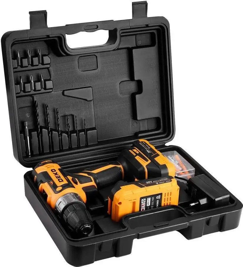 Дрель-шуруповерт Deko GCD20DU PRO Set63 083-1039 (с 2-мя АКБ, кейс) – фото товара