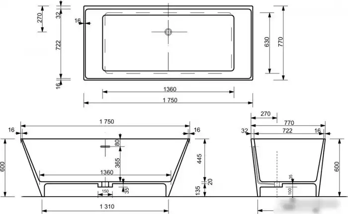 Ванна Эстет Manhattan 175x77 Silk ФР-00014435 - фото товара