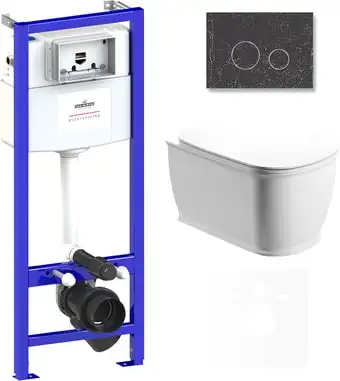 Унитаз Lavinia Boho Relfix Bell Pro Rimless 6 в 1 75110015 (greek black иск. камень) - изображение в каталоге