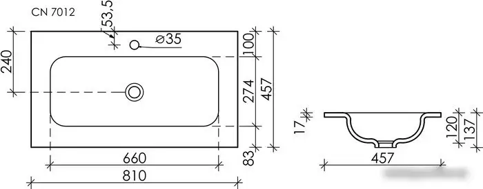 Умывальник Ceramica Nova Element CN7012 - фото товара