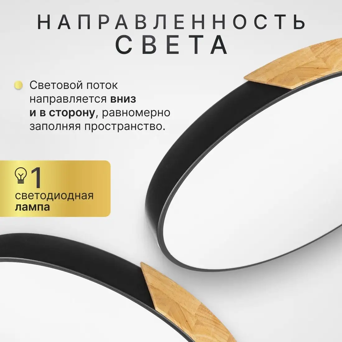 Припотолочная люстра Sundays Home 240924-18 5818 (черный/светлое дерево) – фото товара