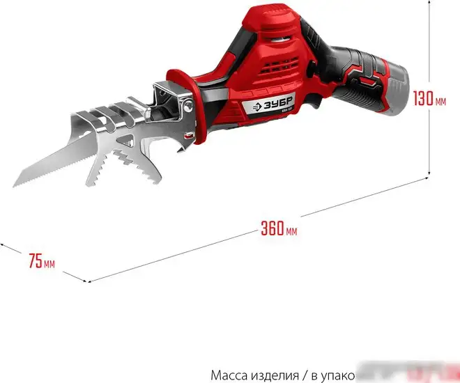 Сабельная пила Зубр Мастер СПЛ-125 (без АКБ) – фото товара