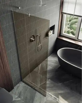 Душевая стенка MaybahGlass 69x195 MGD-702-5у (бронзовое стекло/хром матовый) - изображение в каталоге