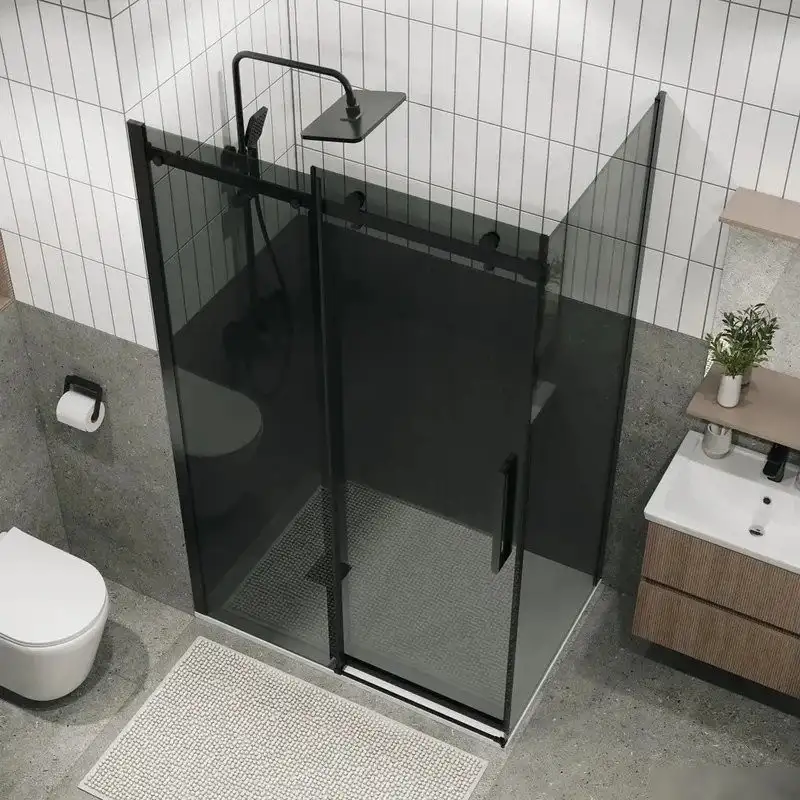 Душевая стенка Grossman Classic 90x195 200.K33.04.90.21.10 (черный матовый/стекло тонированное) - фото товара