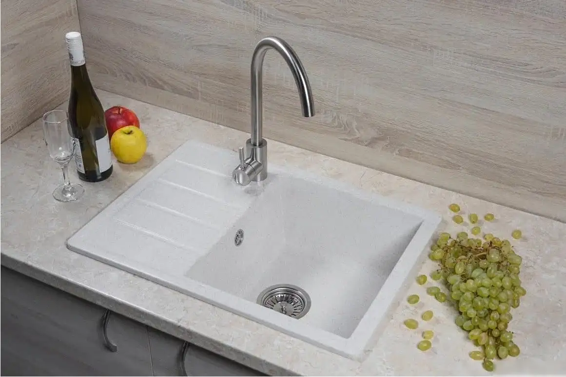 Кухонная мойка Marblan Recta R (бежевый, с сифоном) - фото товара