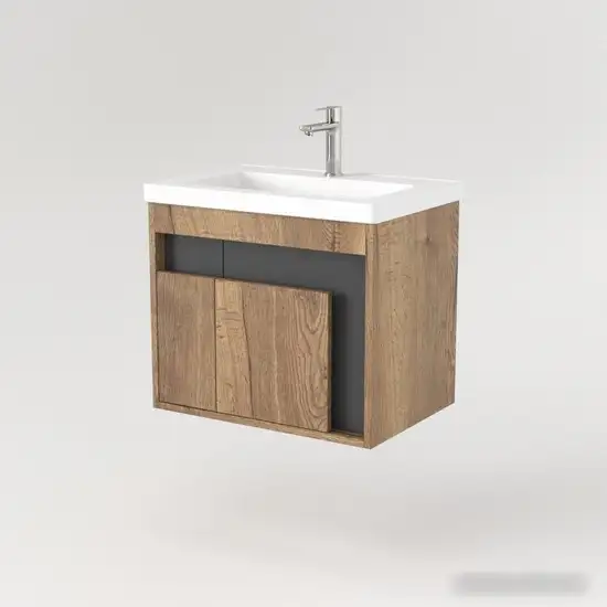 Дабер Тумба под умывальник 016 Тобага/Эридан/Артвин 60 Т16.6Т.0.22 (дуб галифакс/серый) – фото товара