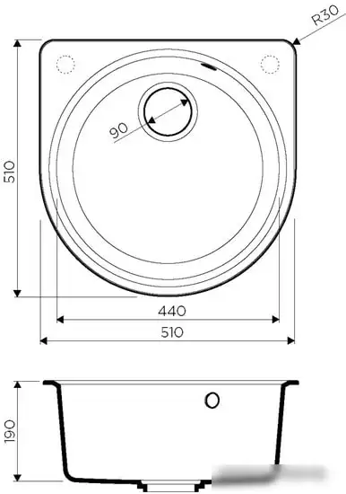 Кухонная мойка Omoikiri Akegata 51-BE - фото товара