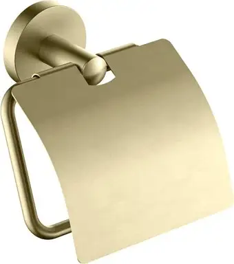 Держатель для туалетной бумаги Aquatek Оберон AQ4209BG (с крышкой, золото) – изображение в каталоге