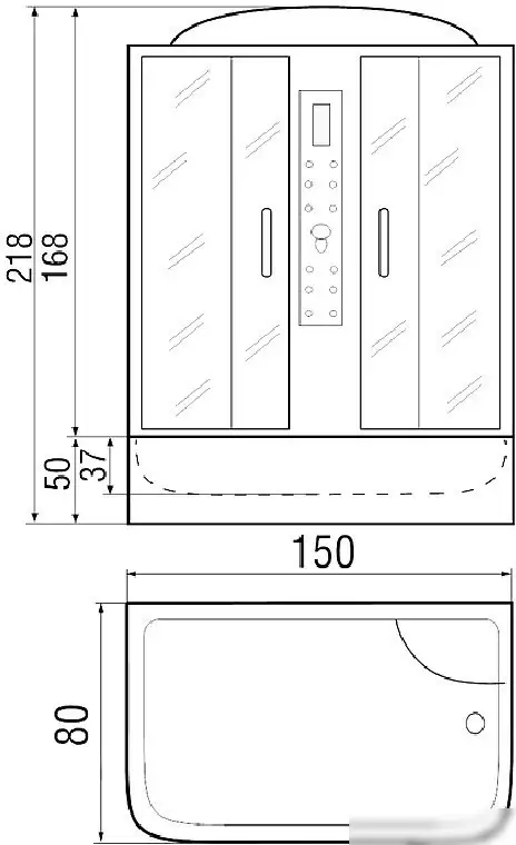Душевая кабина River Dunay 150/80/55 ТН - фото товара