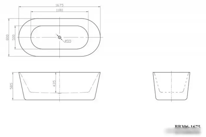 Ванна BelBagno BB306-1675 - фото товара