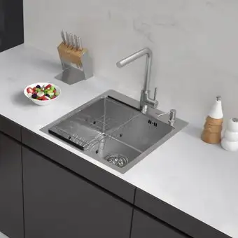 Кухонная мойка ARFEKA ECO AR мойка 450*500, коландер F, дозатор SATIN DECOR MILLET - изображение в каталоге