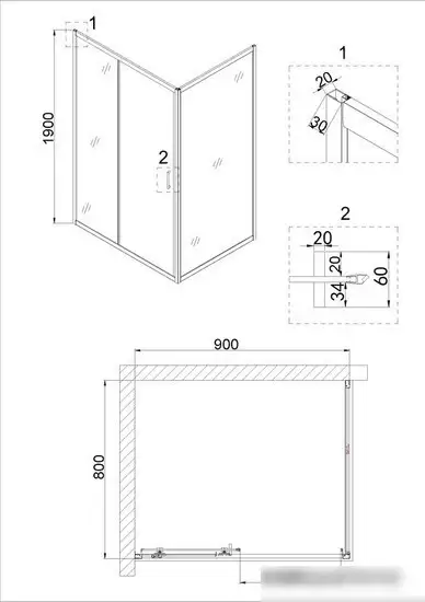 Душевой уголок Niagara NG-82-9AB-A80B 90x80 - фото товара