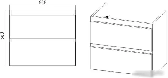 Viant Тумба под умывальник Мальта Como 70 VMAL70CO-T2YP – фото товара