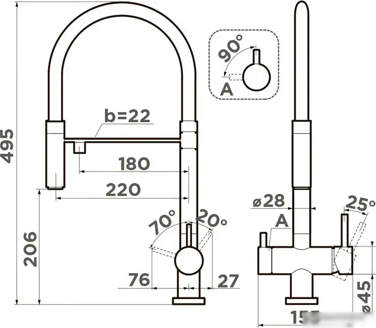 Смеситель Omoikiri Kanto-TO (toscana) - фото товара
