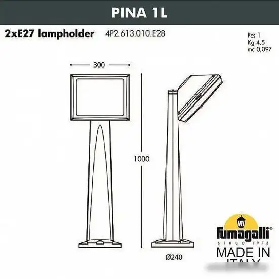Садовый светильник Fumagalli Guizeppe FU_4P2.613.010.AYF1R