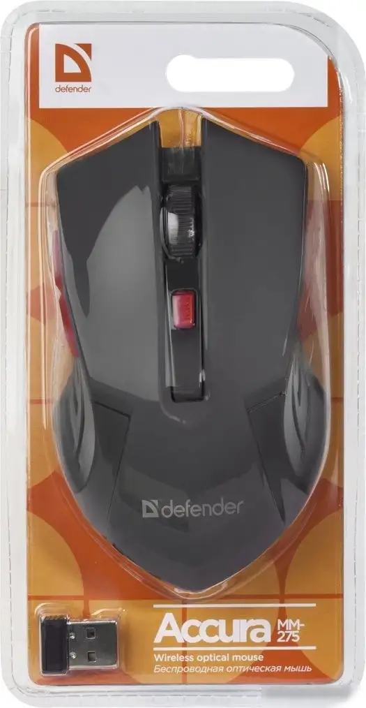 Мышь Defender Accura MM-275 (черный/красный) – фото товара