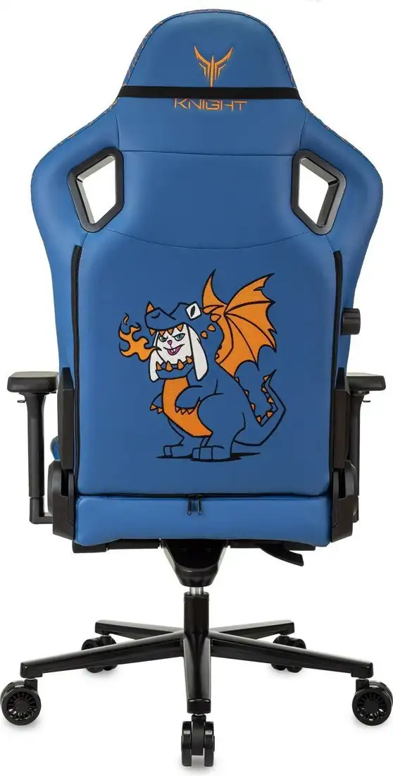 Игровое (геймерское) кресло Knight Craft Dragon (синий экокожа) – фото товара