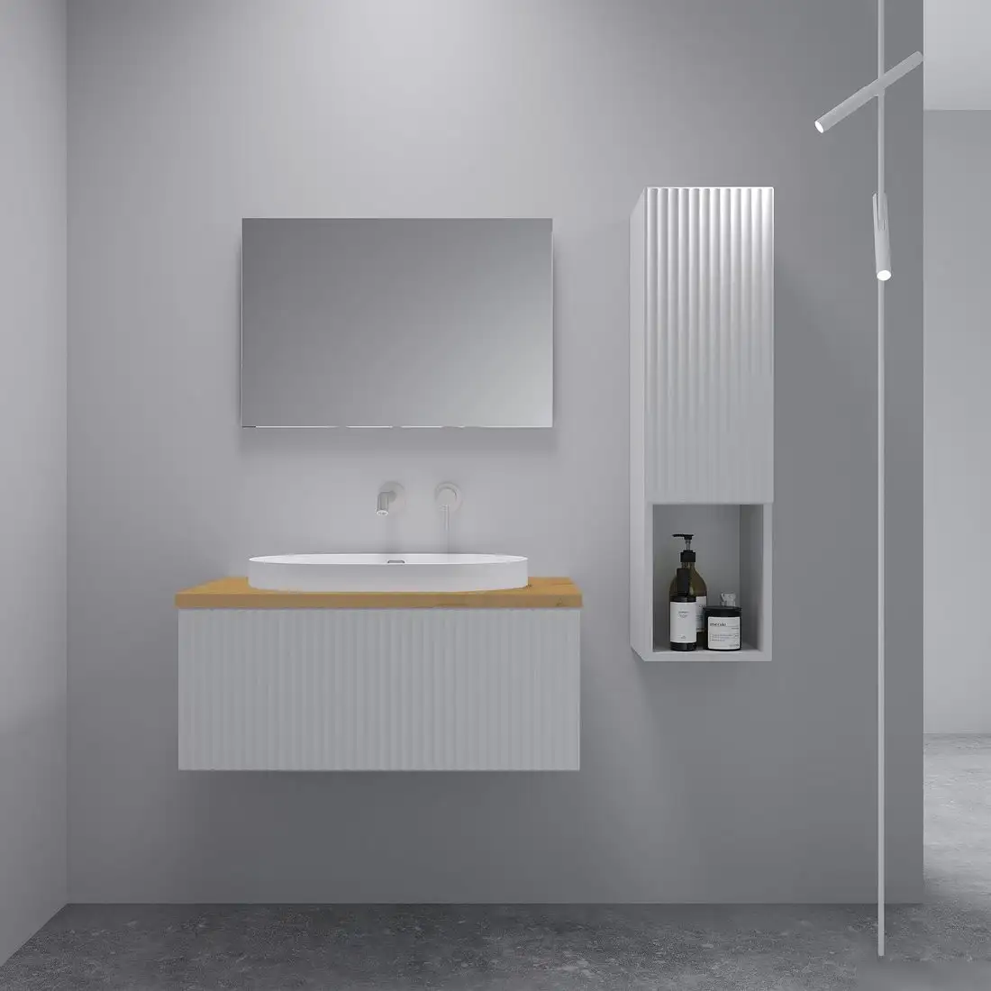 ЗОВ Тумба с умывальником Кито 100 K100LW0MFWPM-HPL38T6002 (флавио белый) – фото товара