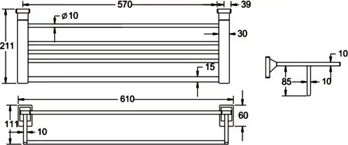 Полка для полотенца Rose RG1608H – фото товара