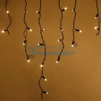 Гирлянда бахрома Arlight ARD-ICICLE-CLASSIC-5000x500-BLACK-160LED-FLASH Warm (230V, 10W, IP65) 042726