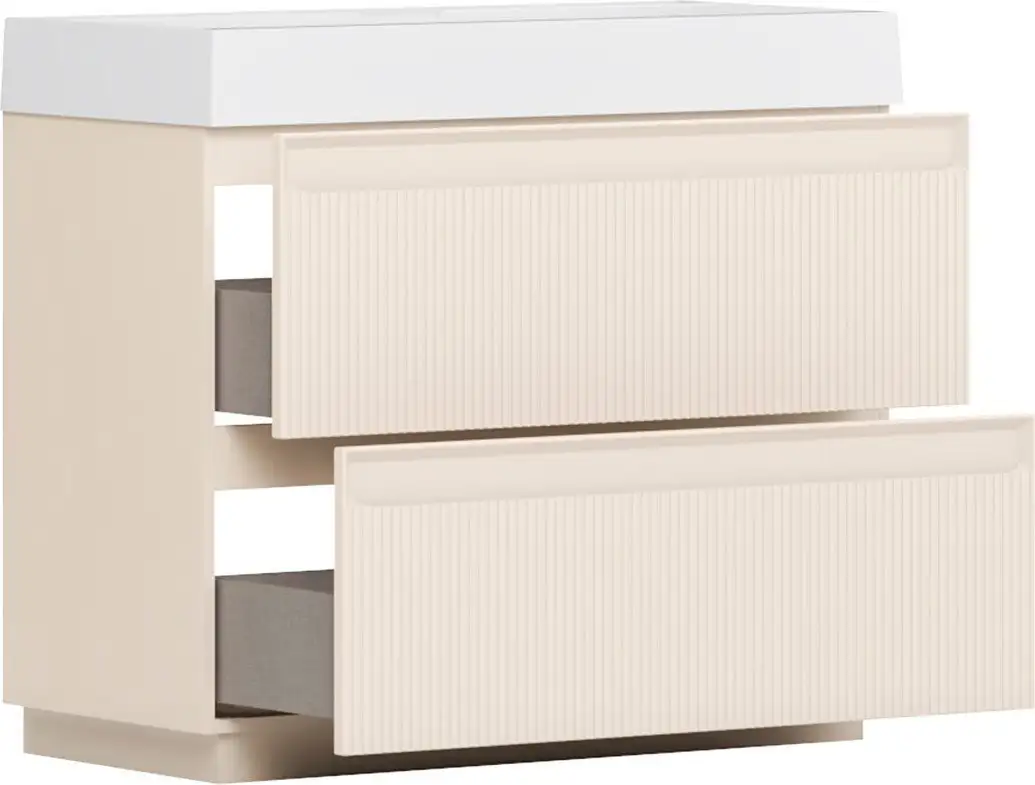 Belux Тумба под умывальник Базель Н 90-02 (180, светлый миндаль матовый) – фото товара