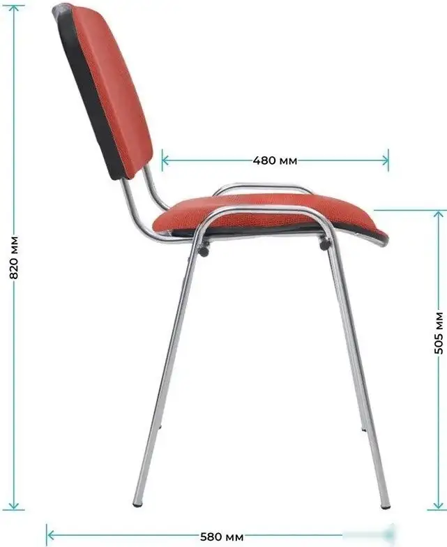 Офисный стул Helmi Изо HL-F01 359857 (хром/ткань красная с черным) – фото товара