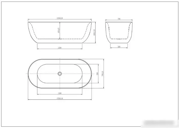 Aquatek Афина 170x78 AQ-144778Bl (с ножками и сливом) - фото товара