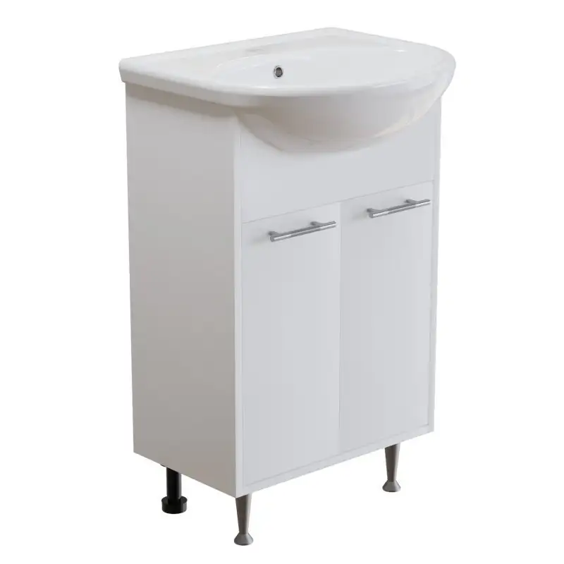 Mixline Тумба с умывальником АлАн-55 554982 + Уют 55 (белый) – фото товара